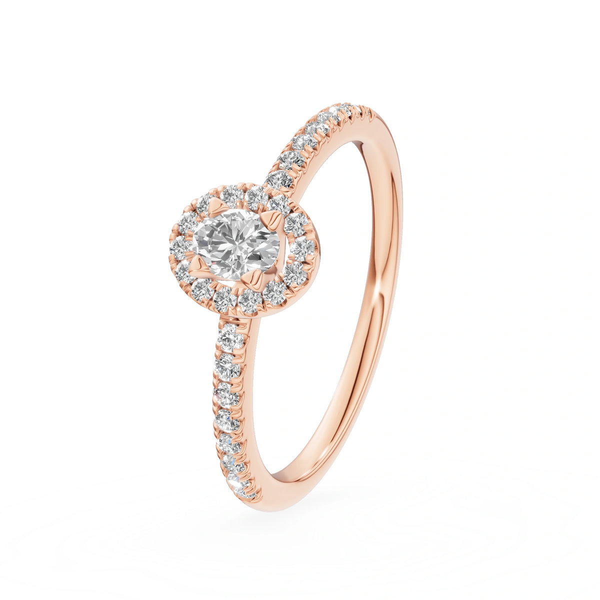 Gremari Seven Icon Verlobungsring aus Roségold mit 0,15 ct Labordiamant – Oval