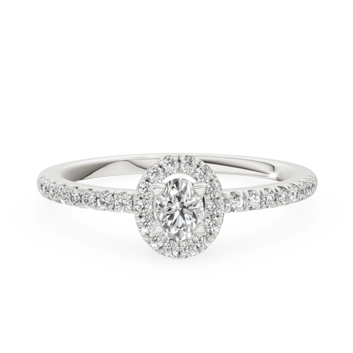 Gremari Seven Icon Verlobungsring aus Weißgold mit 0,15 ct Labordiamant – Oval