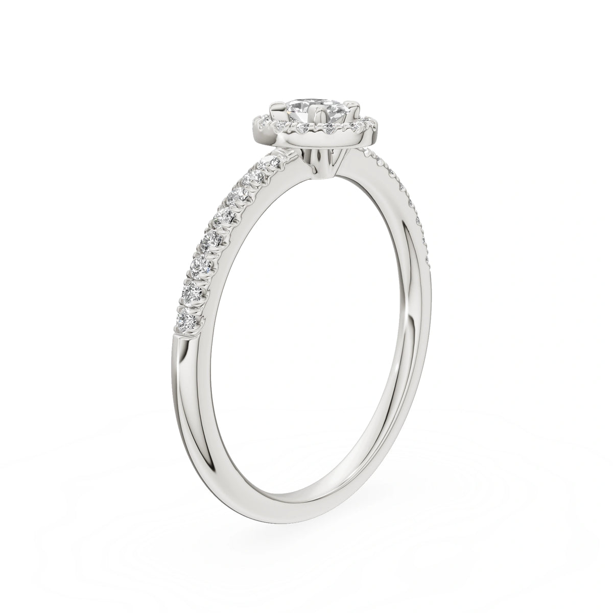 Gremari Seven Icon Verlobungsring aus Weißgold mit 0,15 ct Labordiamant – Oval