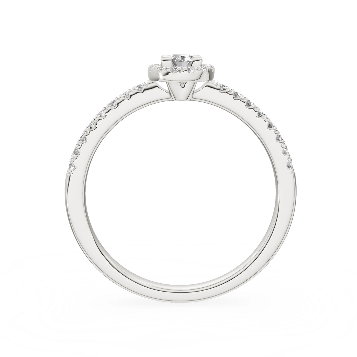 Gremari Seven Icon Verlobungsring aus Weißgold mit 0,15 ct Labordiamant – Oval