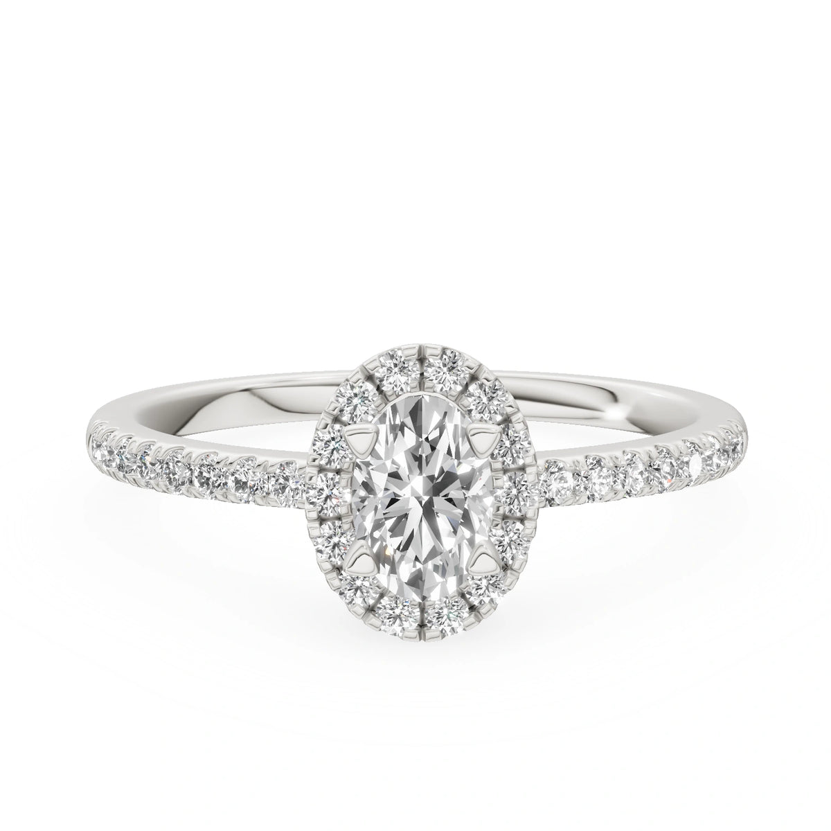 Gremari Seven Icon Verlobungsring aus Weißgold mit 0,30 ct Labordiamant – Oval