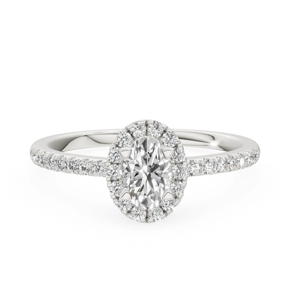 Gremari Seven Icon Verlobungsring aus Weißgold mit 0,30 ct Labordiamant – Oval