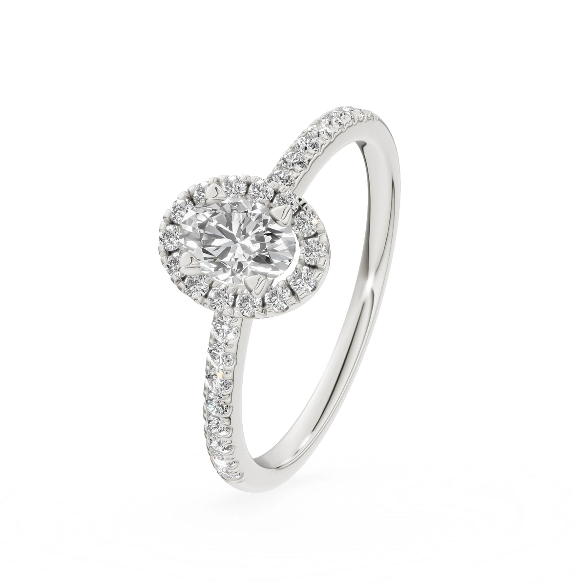 Gremari Seven Icon Verlobungsring aus Weißgold mit 0,30 ct Labordiamant – Oval