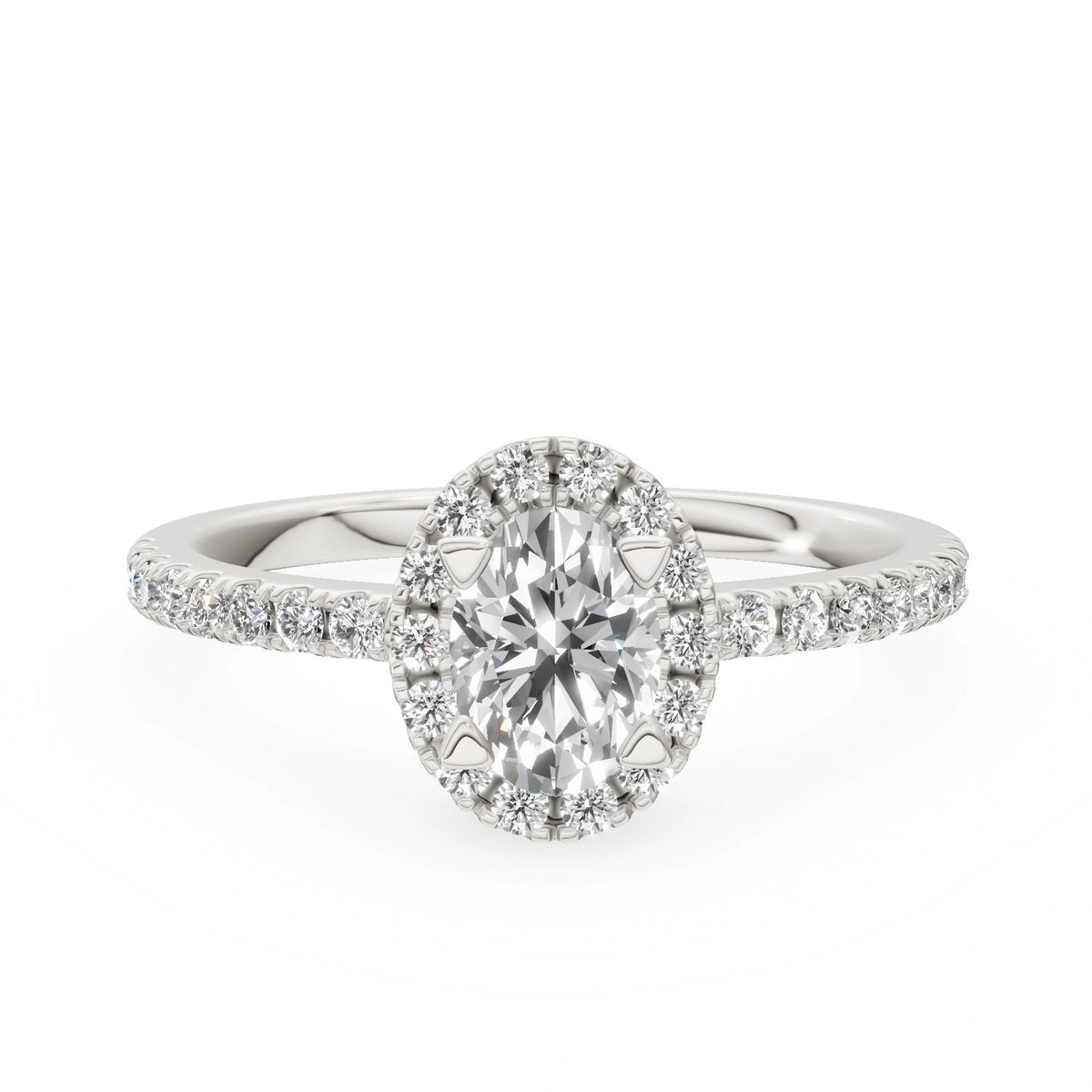 Gremari Seven Icon Verlobungsring aus Weißgold mit 0,50 ct Labordiamant – Oval