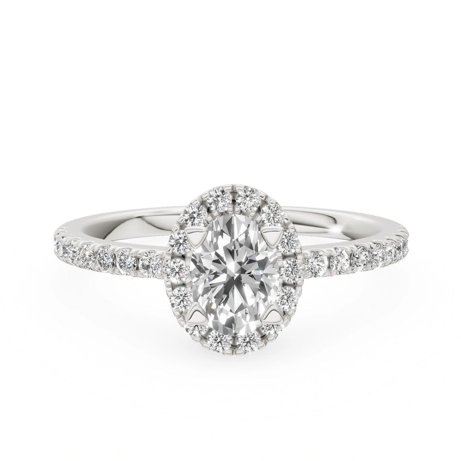 Gremari Seven Icon Verlobungsring aus Weißgold mit 0,50 ct Labordiamant – Oval
