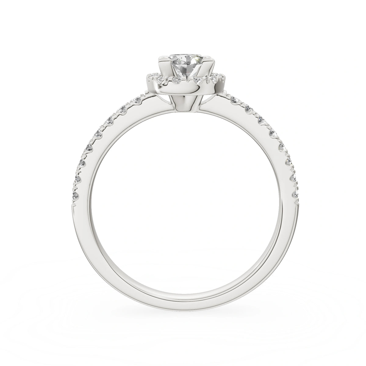 Gremari Seven Icon Verlobungsring aus Weißgold mit 0,50 ct Labordiamant – Oval