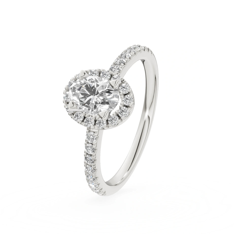 Gremari Seven Icon Verlobungsring aus Weißgold mit 0,50 ct Labordiamant – Oval