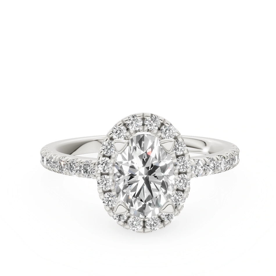 Gremari Seven Icon Verlobungsring aus Weißgold mit 1,00 ct Labordiamant – Oval
