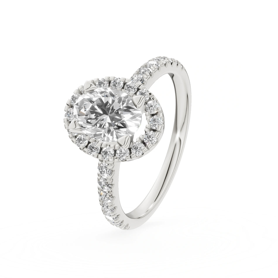 Gremari Seven Icon Verlobungsring aus Weißgold mit 1,00 ct Labordiamant – Oval