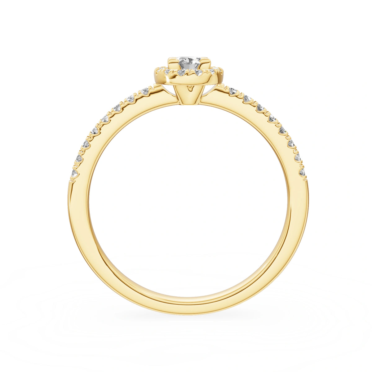 Gremari Seven Icon Verlobungsring aus Gelbgold mit 0,15 ct Labordiamant – Oval