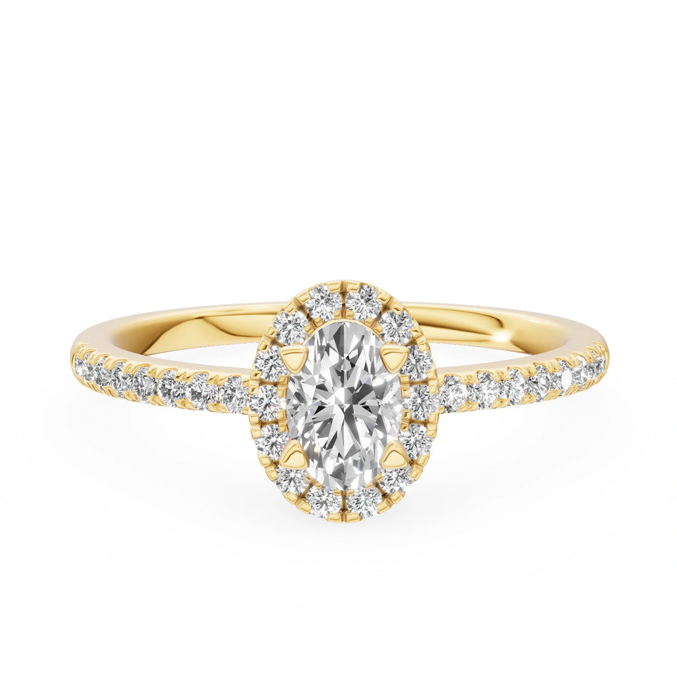 Gremari Seven Icon Verlobungsring aus Gelbgold mit 0,30 ct Labordiamant – Oval
