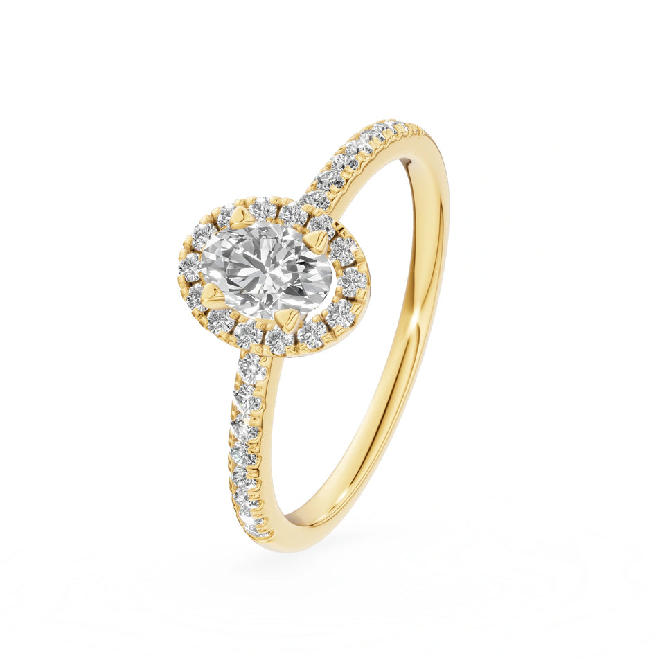 Gremari Seven Icon Verlobungsring aus Gelbgold mit 0,30 ct Labordiamant – Oval