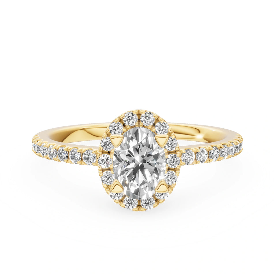 Gremari Seven Icon Verlobungsring aus Gelbgold mit 0,50 ct Labordiamant – Oval