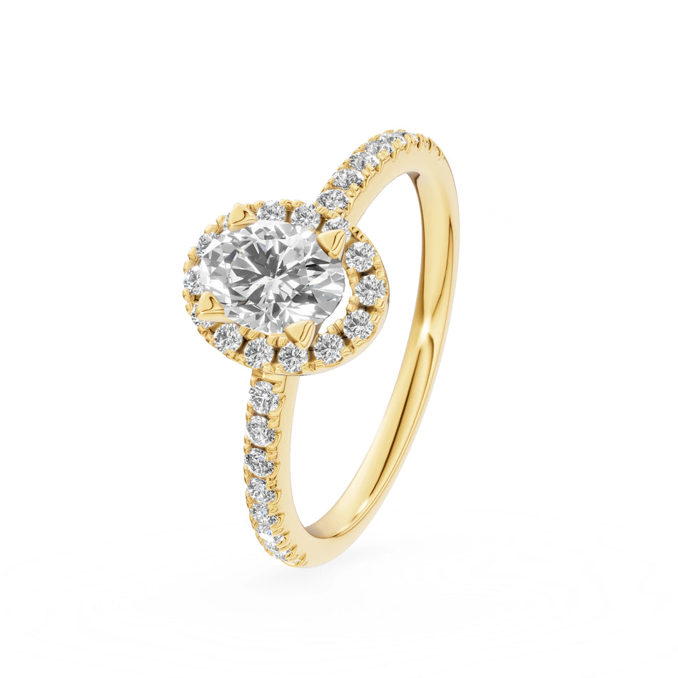 Gremari Seven Icon Verlobungsring aus Gelbgold mit 0,50 ct Labordiamant – Oval