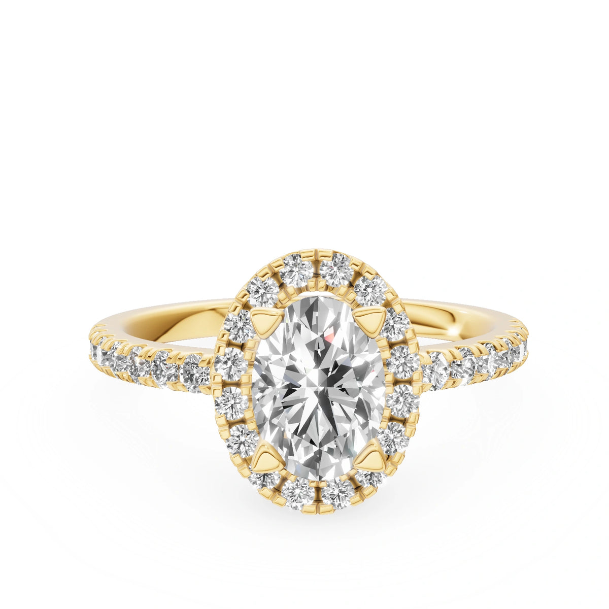 Gremari Seven Icon Verlobungsring aus Gelbgold mit 1,00 ct Labordiamant – Oval