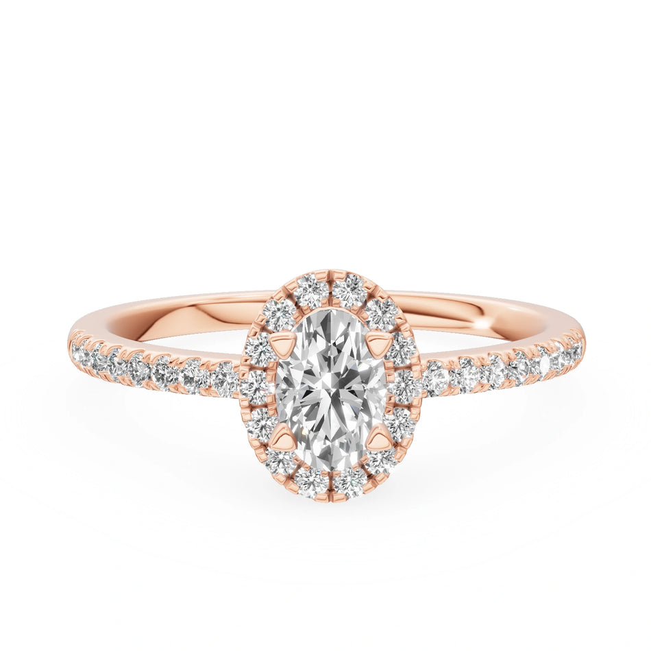 Gremari Seven Icon Verlobungsring aus Roségold mit 0,30 ct Naturdiamant – Oval