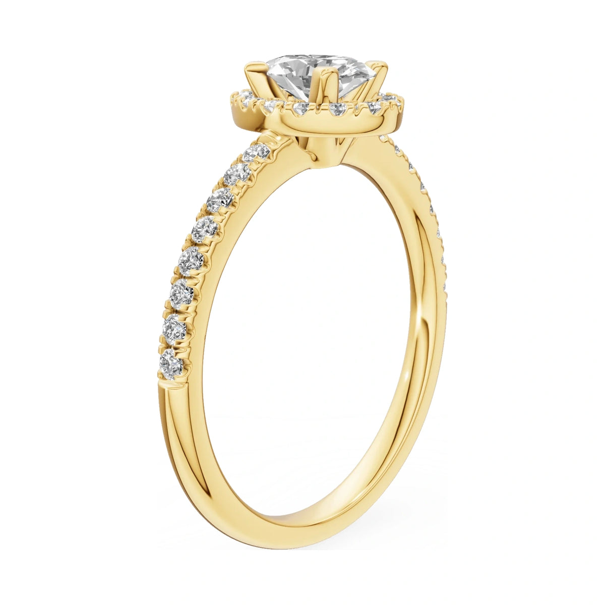 14K yellow gold GREMARI Seven Icon ring with 0.50 ct oval-cut natural diamond