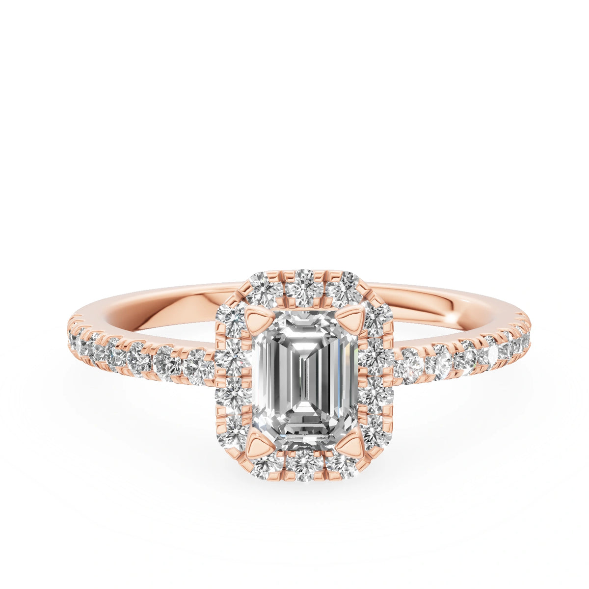 Gremari Seven Icon Verlobungsring aus Roségold mit 0,50 ct Labordiamant – Emerald