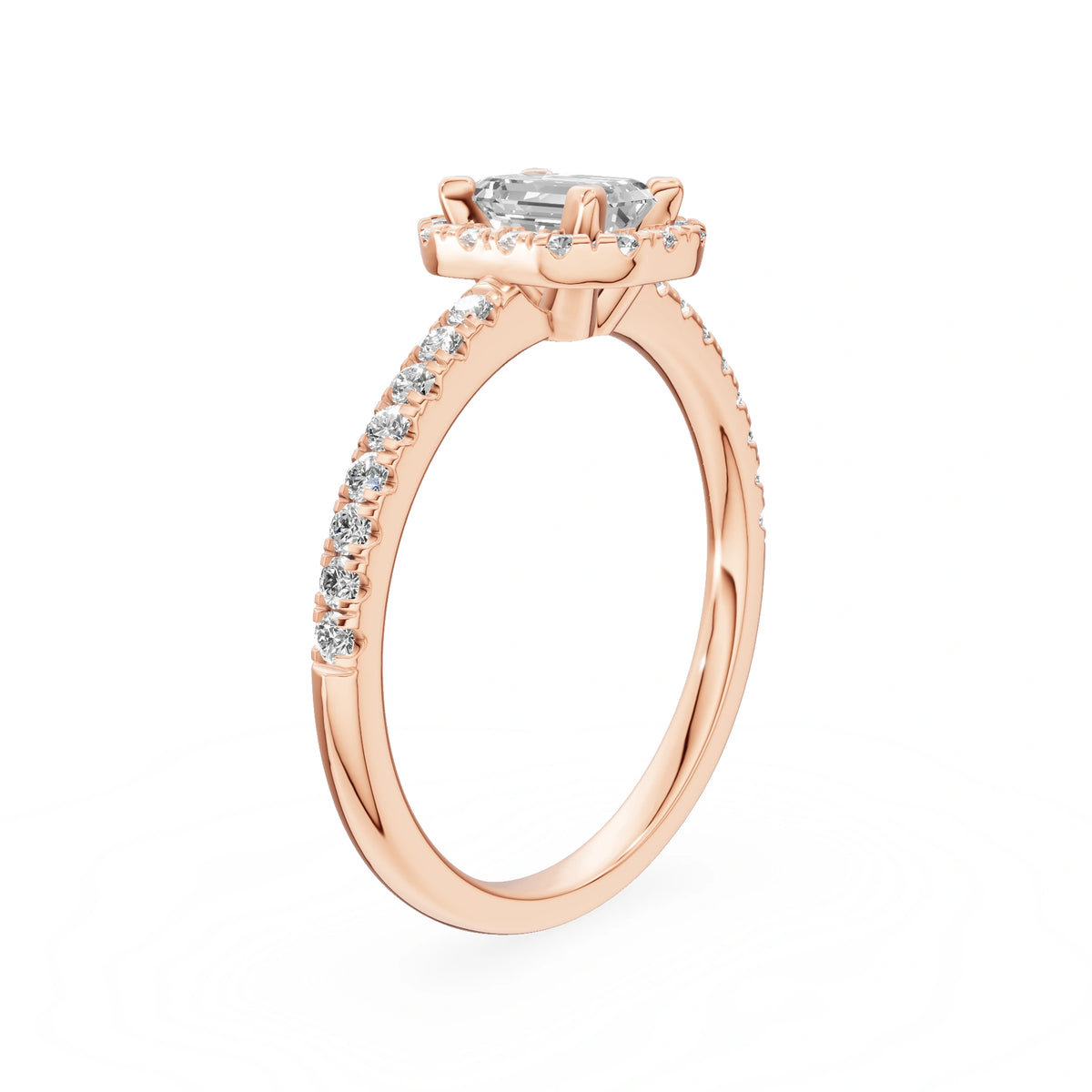 Gremari Seven Icon Verlobungsring aus Roségold mit 0,50 ct Labordiamant – Emerald