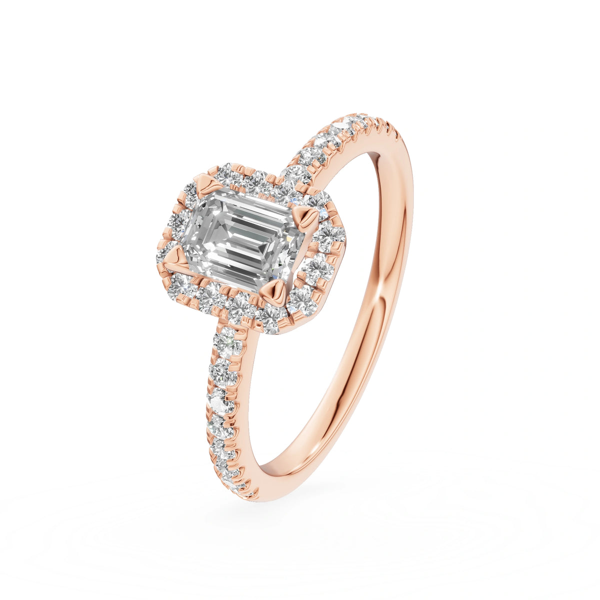Gremari Seven Icon Verlobungsring aus Roségold mit 0,50 ct Labordiamant – Emerald