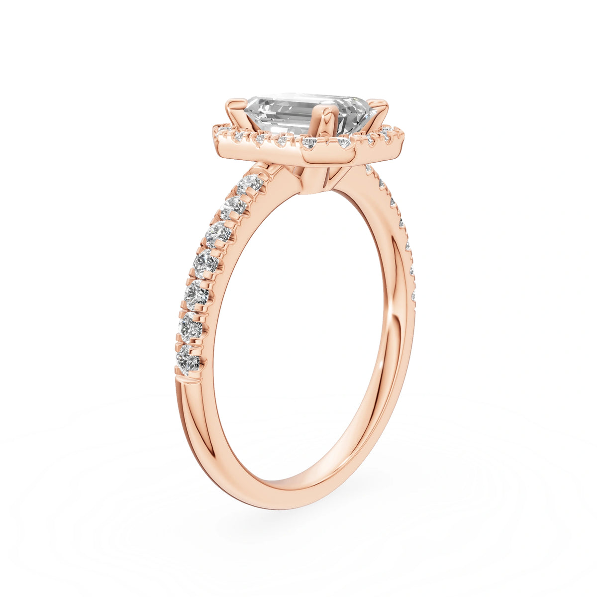 Gremari Seven Icon Verlobungsring aus Roségold mit 1,00 ct Labordiamant – Emerald