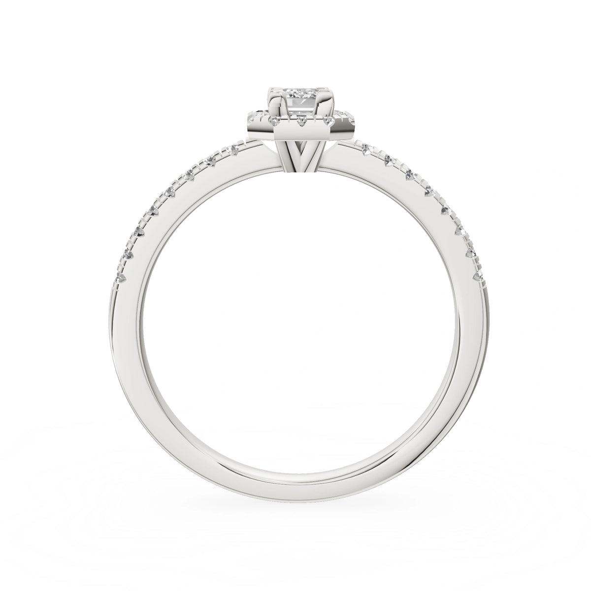 Gremari Seven Icon Verlobungsring aus Weißgold mit 0,15 ct Labordiamant – Emerald
