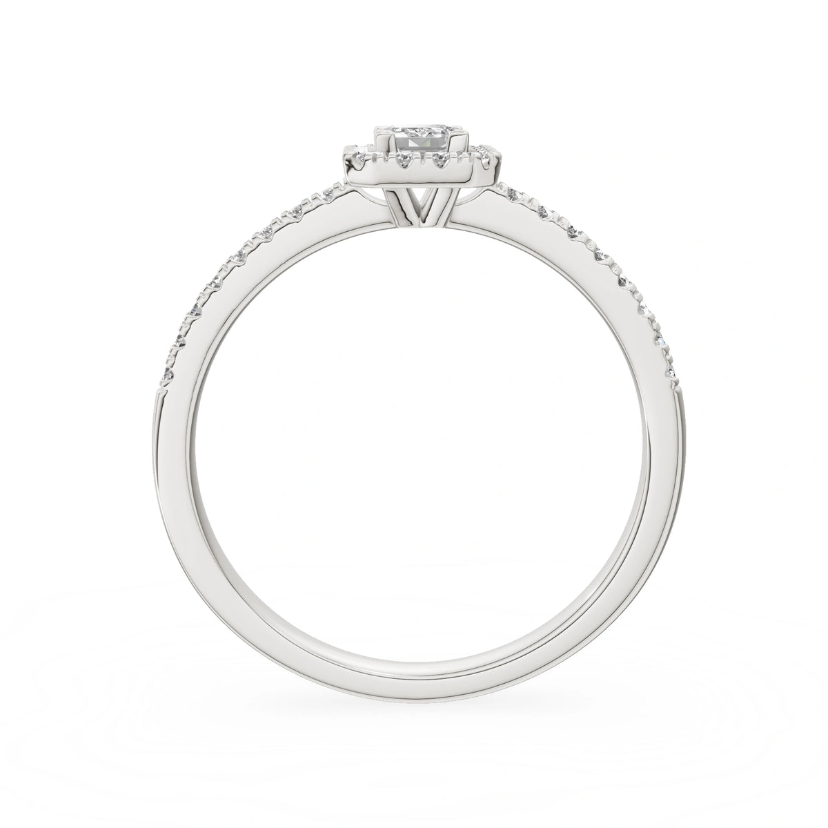 Gremari Seven Icon Verlobungsring aus Weißgold mit 0,24 ct Labordiamant – Emerald