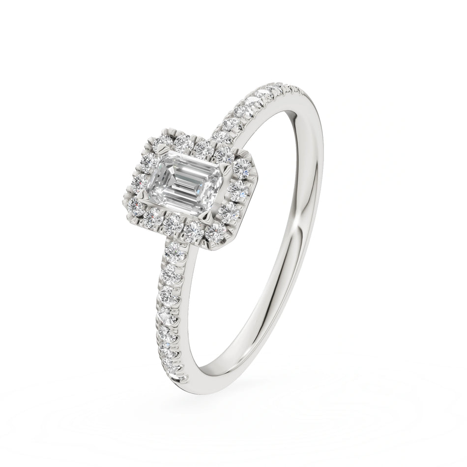 Gremari Seven Icon Verlobungsring aus Weißgold mit 0,24 ct Labordiamant – Emerald