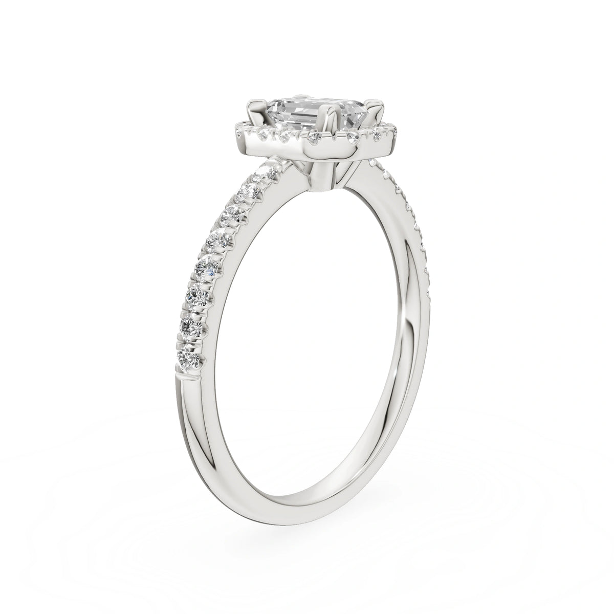 Gremari Seven Icon Verlobungsring aus Weißgold mit 0,50 ct Labordiamant – Emerald