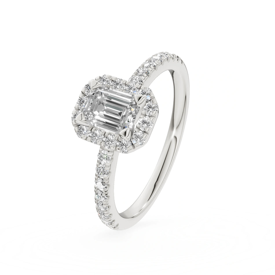 Gremari Seven Icon Verlobungsring aus Weißgold mit 0,50 ct Labordiamant – Emerald