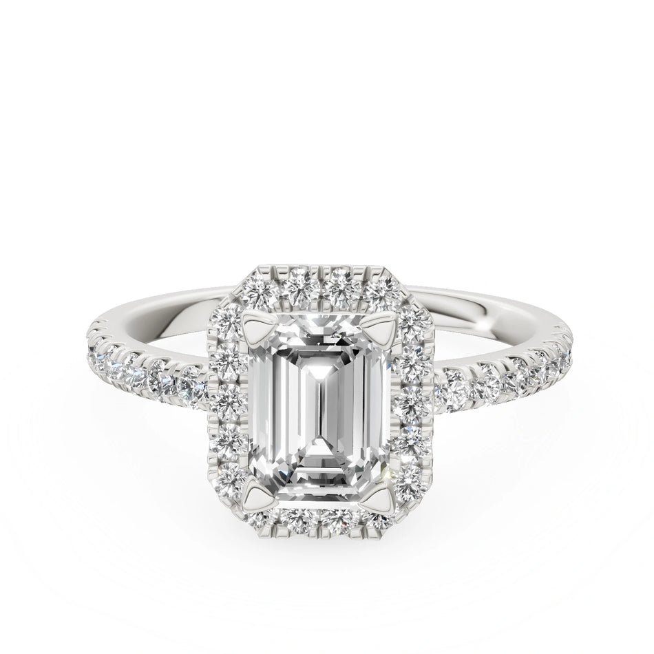 Gremari Seven Icon Verlobungsring aus Weißgold mit 1,00 ct Labordiamant – Emerald