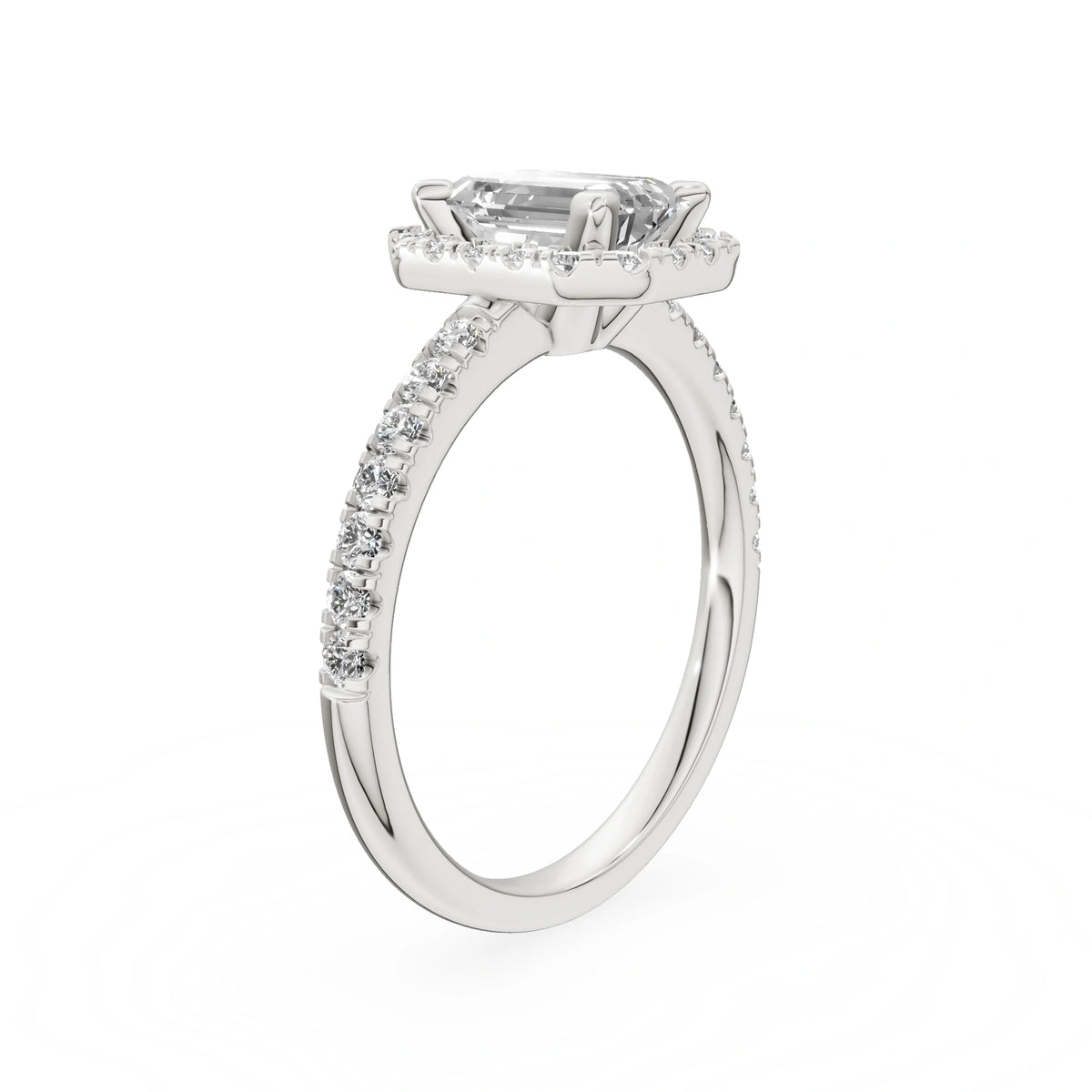 Gremari Seven Icon Verlobungsring aus Weißgold mit 1,00 ct Labordiamant – Emerald