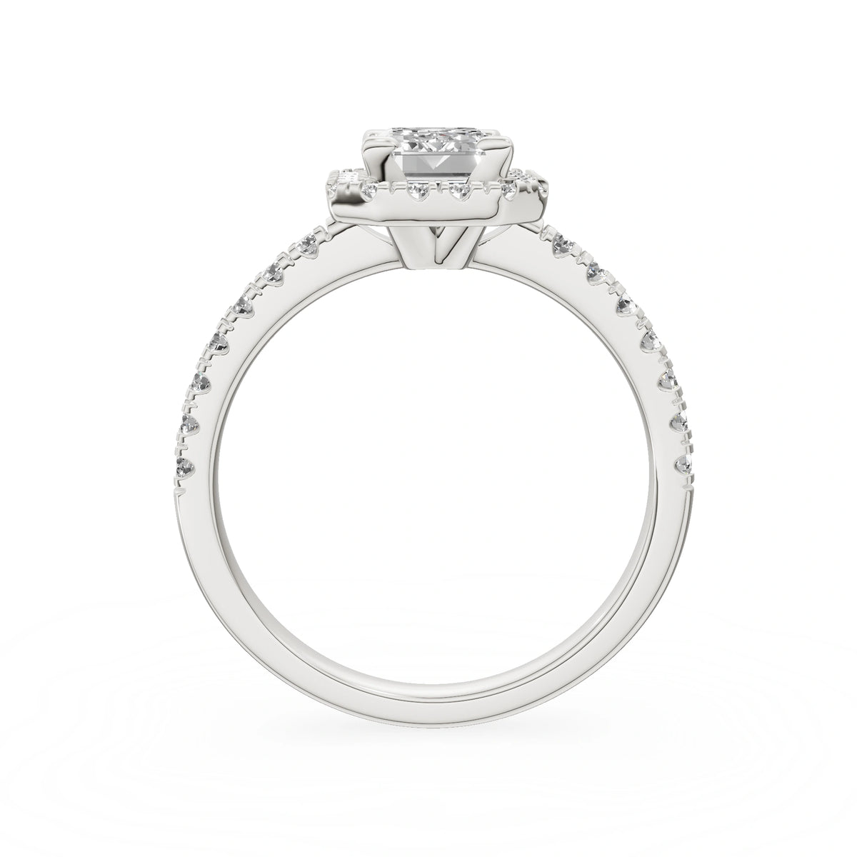 Gremari Seven Icon Verlobungsring aus Weißgold mit 1,00 ct Labordiamant – Emerald