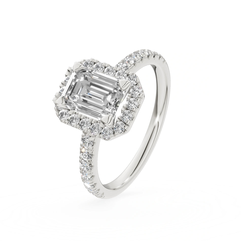 Gremari Seven Icon Verlobungsring aus Weißgold mit 1,00 ct Labordiamant – Emerald