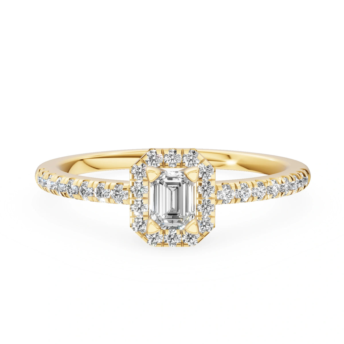 Gremari Seven Icon Verlobungsring aus Gelbgold mit 0,15 ct Labordiamant – Emerald