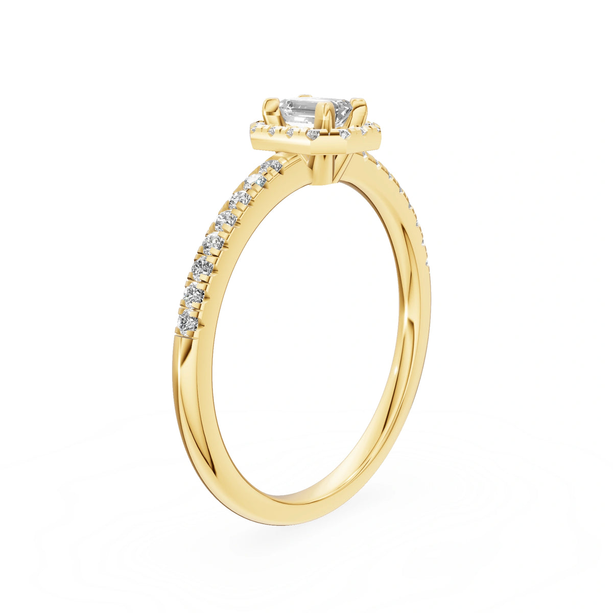 Gremari Seven Icon Verlobungsring aus Gelbgold mit 0,15 ct Labordiamant – Emerald