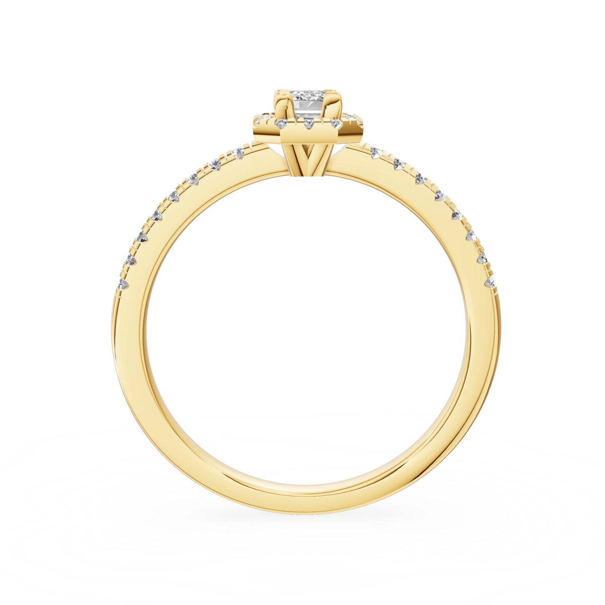 Gremari Seven Icon Verlobungsring aus Gelbgold mit 0,15 ct Labordiamant – Emerald