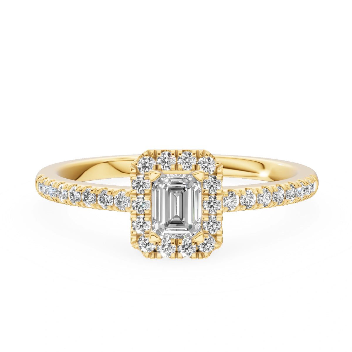 Gremari Seven Icon Verlobungsring aus Gelbgold mit 0,24 ct Labordiamant – Emerald