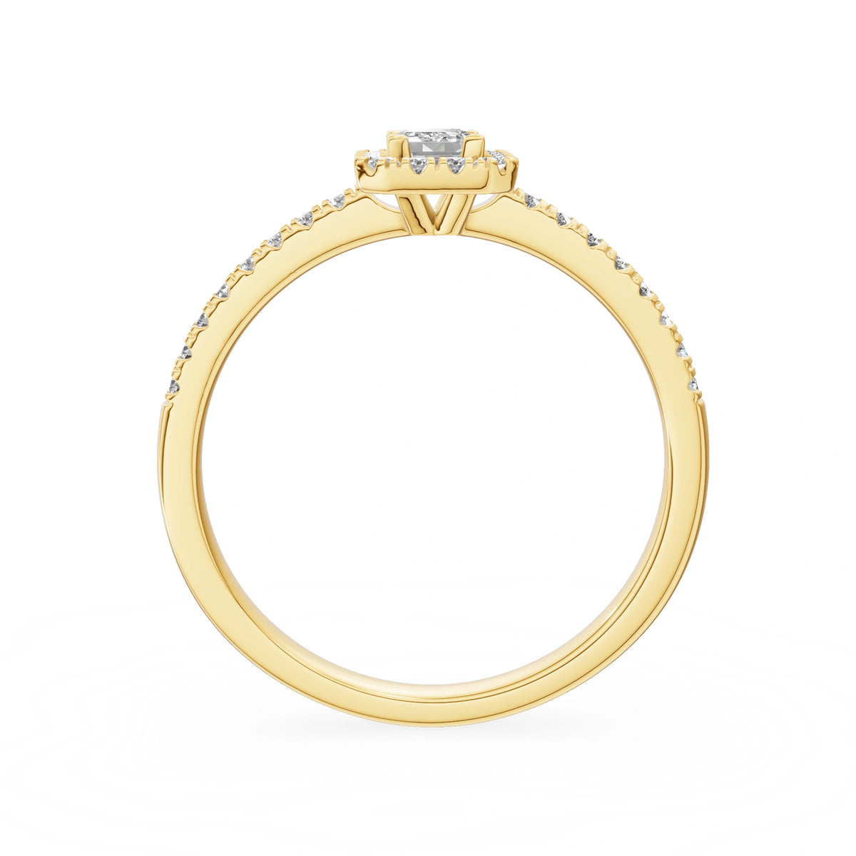 Gremari Seven Icon Verlobungsring aus Gelbgold mit 0,24 ct Labordiamant – Emerald