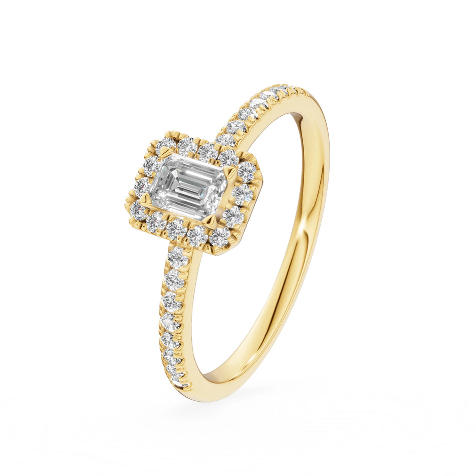 Gremari Seven Icon Verlobungsring aus Gelbgold mit 0,24 ct Labordiamant – Emerald
