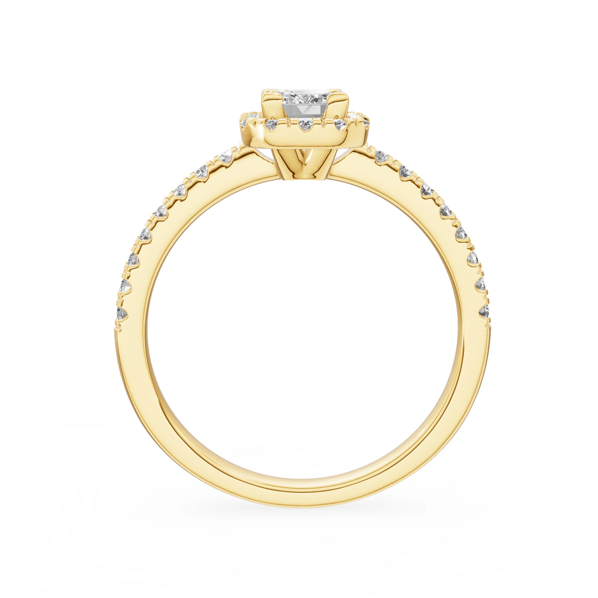Gremari Seven Icon Verlobungsring aus Gelbgold mit 0,50 ct Labordiamant – Emerald