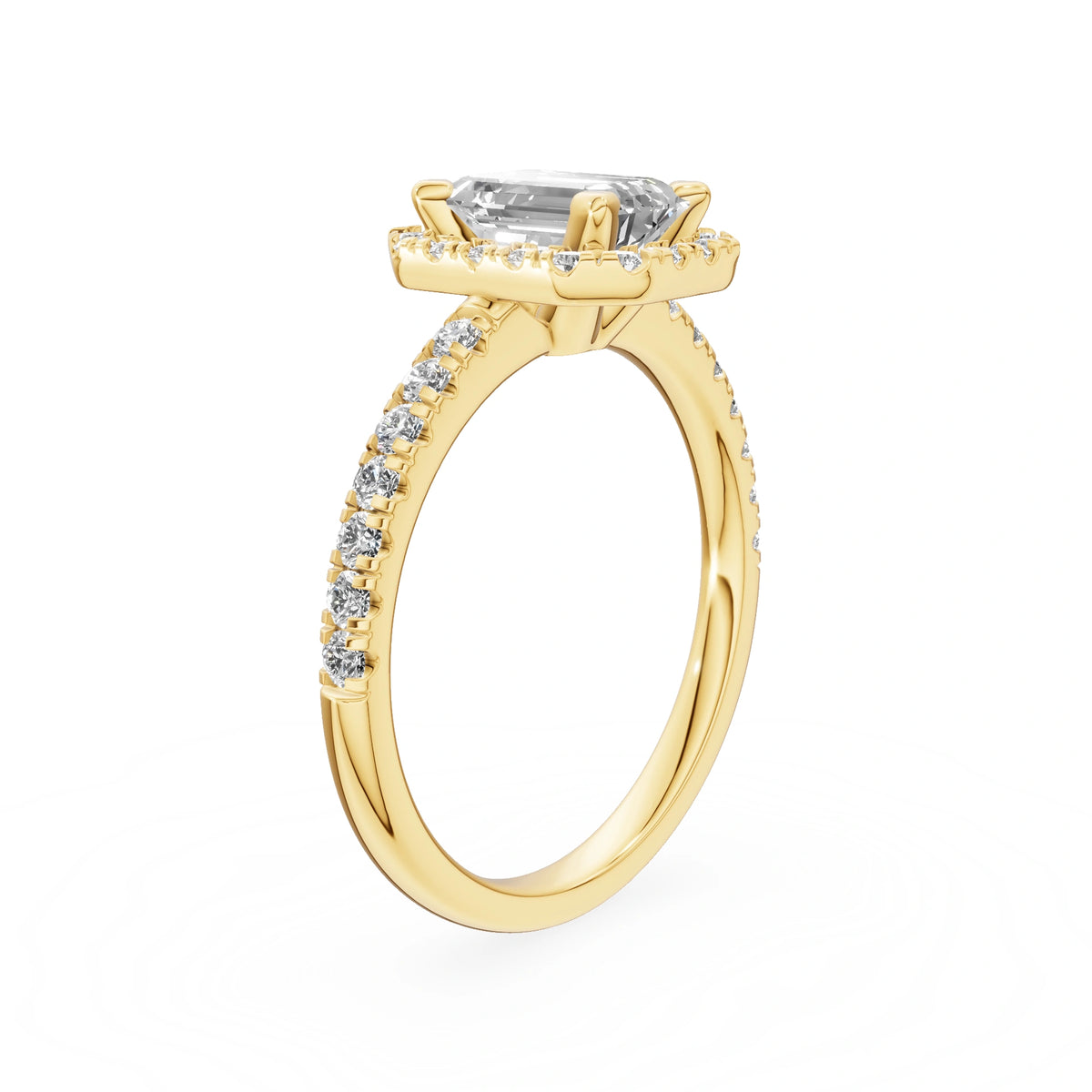 Gremari Seven Icon Verlobungsring aus Gelbgold mit 1,00 ct Labordiamant – Emerald