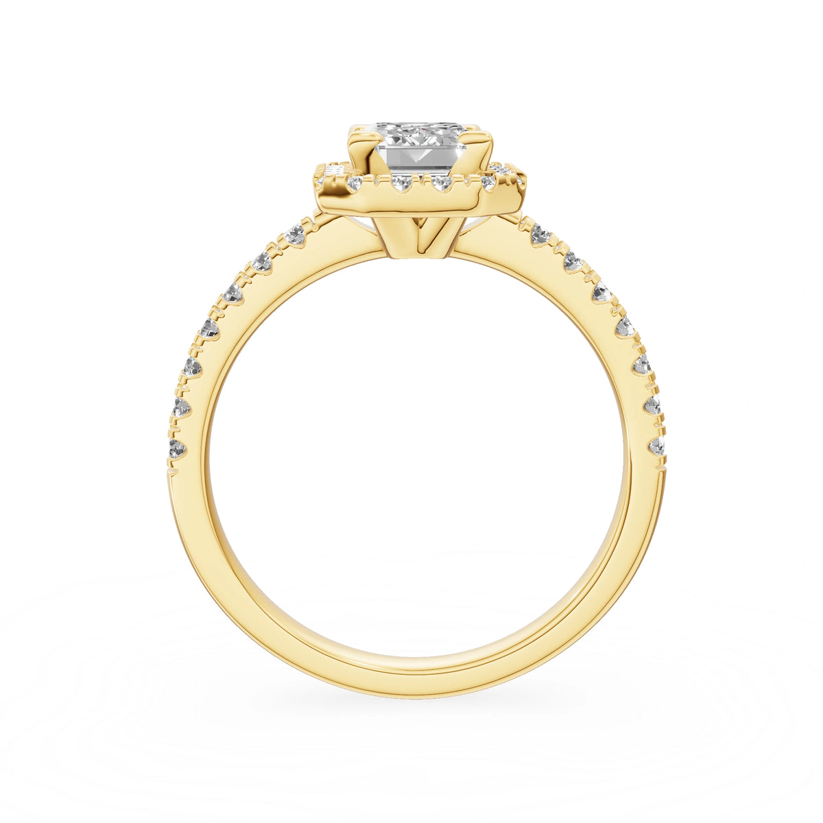 Gremari Seven Icon Verlobungsring aus Gelbgold mit 1,00 ct Labordiamant – Emerald