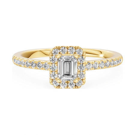 GREMARI Seven Icon 14K yellow gold engagement ring with 0.24 ct emerald-cut natural diamond