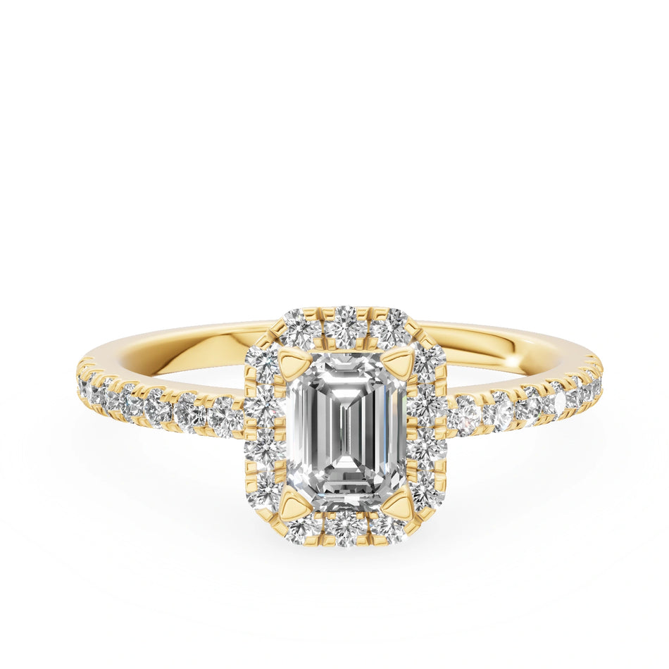 Gremari Seven Icon Verlobungsring aus Gelbgold mit 0,50 ct Naturdiamant – Emerald