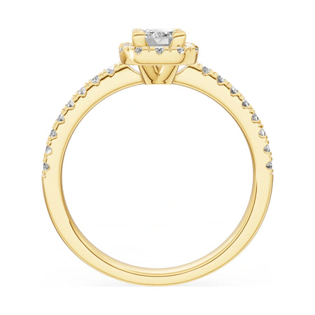 GREMARI Seven Icon emerald-cut natural diamond engagement ring in 14K yellow gold, 0.50 ct