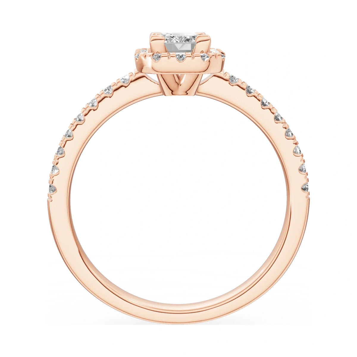 GREMARI Seven Icon emerald-cut natural diamond engagement ring in 14K rose gold, 0.50 ct