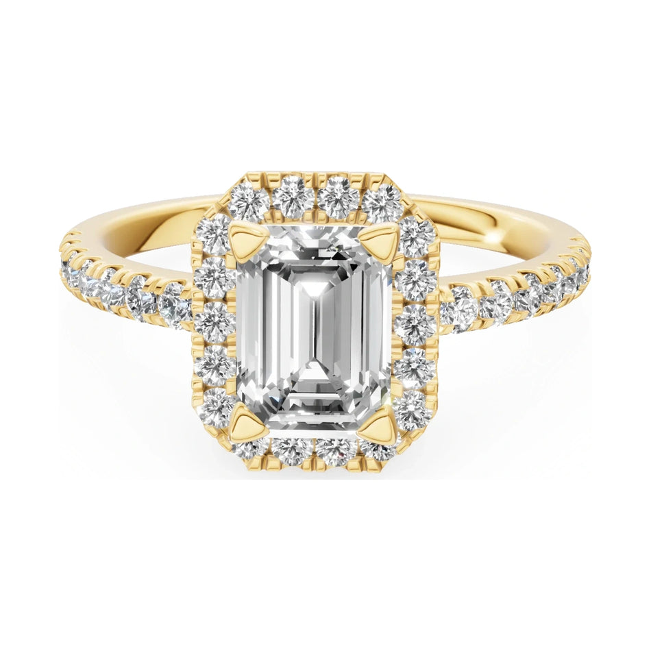 GREMARI Seven Icon 14K yellow gold engagement ring with 1.00 ct emerald-cut natural diamond