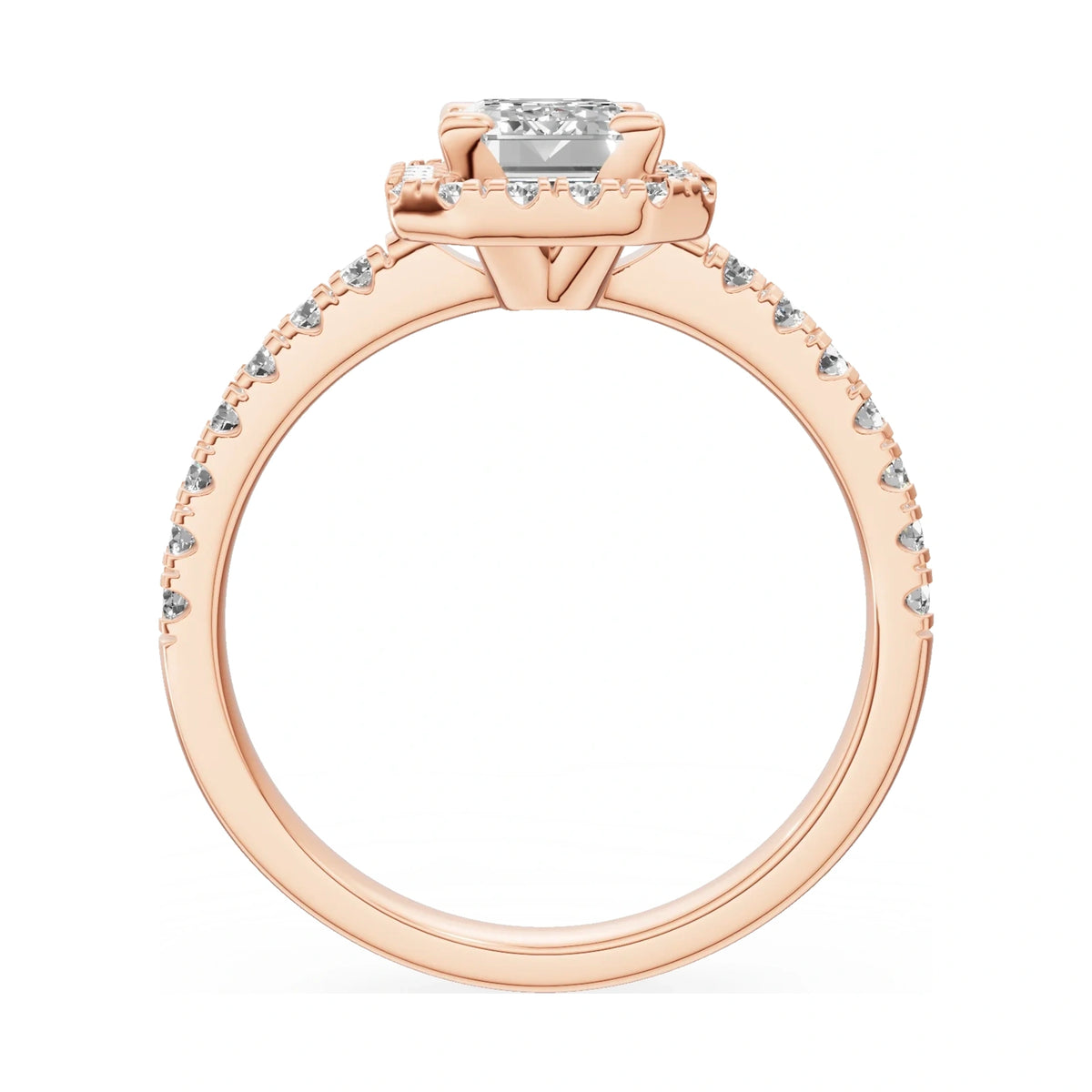 GREMARI Seven Icon emerald-cut natural diamond engagement ring in 14K rose gold, 1.00 ct