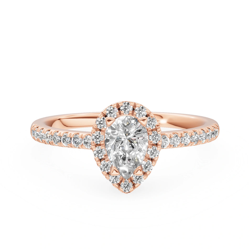 Gremari Seven Icon Verlobungsring aus Roségold mit 0,30 ct Labordiamant – Pear